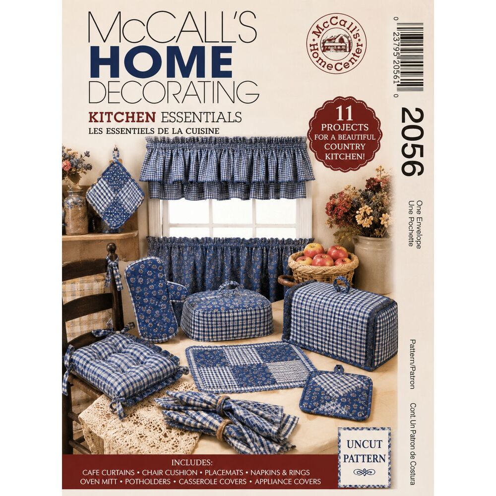 McCall's Kitchen Essentials Sewing Pattern: Country Farmhouse Cafe Curtains 1998